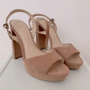 Vince Camuto Blush Nubuck Platform Heels Size 10